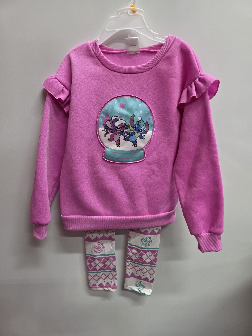 Girls Pink Character Snow Globe Sweatshirt & Leggings Matching Set